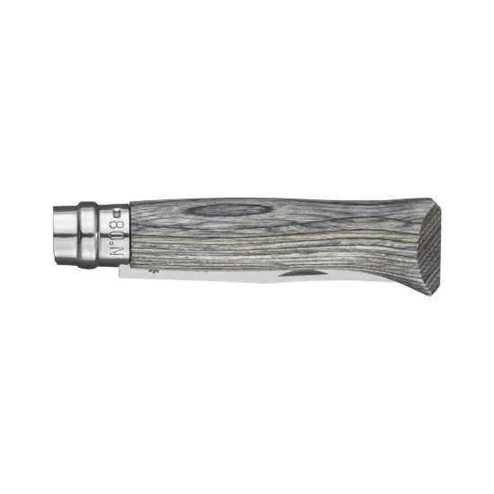  N°08 zsebkés, rozsdamentes acél, 8,5 cm, "Tradition Luxe", Grey Birch - Opinel
