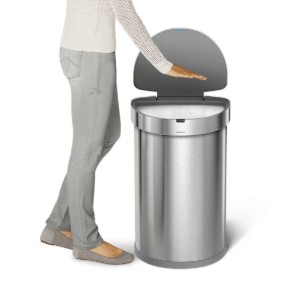Simplehuman - 45 litres félkör alakú rozsdamentes acél szemetes; érzékelővel