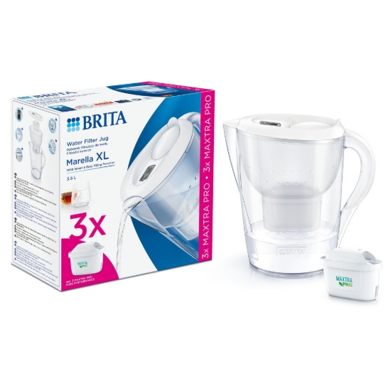 BRITA Marella XL 3,5 literes kezdőcsomag + 3 Maxtra PRO szűrő (fehér)