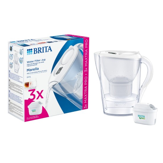 BRITA Marella 2.4L kezdőcsomag + 3 Maxtra PRO szűrő (fehér)