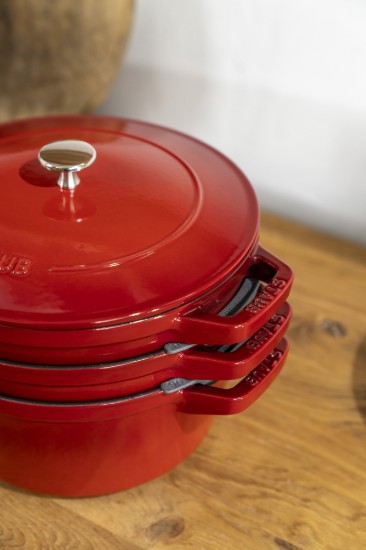 2 db edénykészlet Cocotte, 24cm, öntöttvas, Cherry - Staub