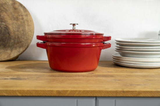 2 db edénykészlet Cocotte, 24cm, öntöttvas, Cherry - Staub