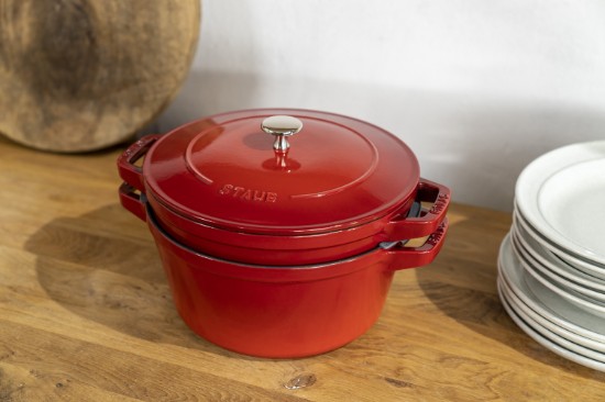 2 db edénykészlet Cocotte, 24cm, öntöttvas, Cherry - Staub