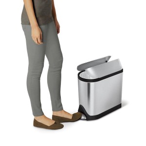 simplehuman Pedálos szemetes kosár, 10 l, rozsdamentes acél