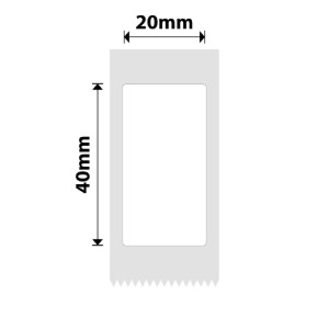 Címkematrica tekercs, 20x40mm, 160 db/tekercs, Fehér - NIIMBOT