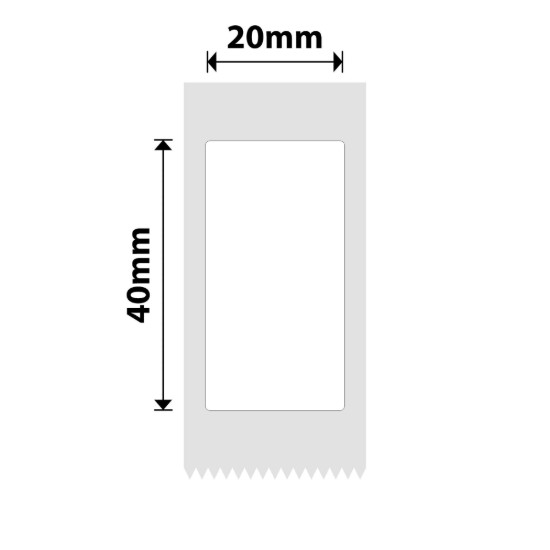 Címkematrica tekercs, 20x40mm, 160 db/tekercs, Fehér - NIIMBOT