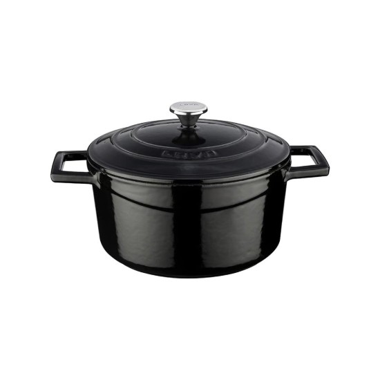 LAVA öntvény lábas, 22 cm/3,4 L, "Folk", Fekete