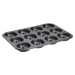 de Buyer 12 darabos mini-savarine sütőforma 34,3 x 26,2 cm acél