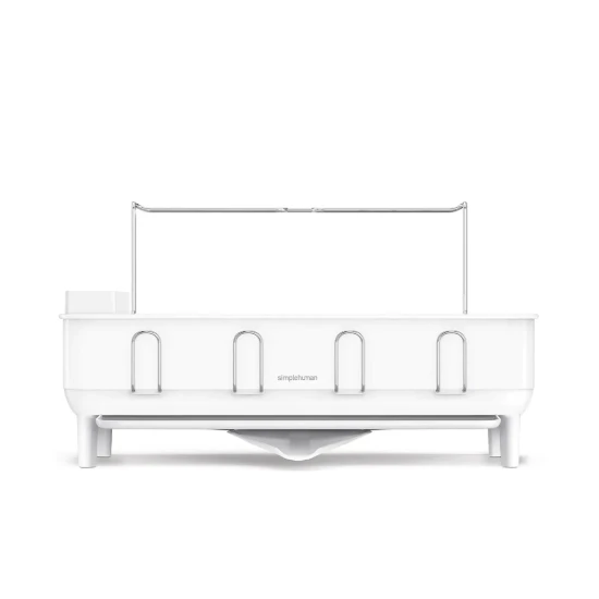 Mosogatórács, rozsdamentes acél, 56,6 × 51,4 × 29,2 cm, fehér - simplehuman