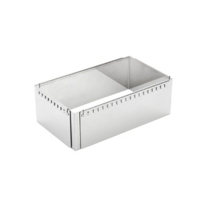 Állítható téglalap alakú péksütemény keret, rozsdamentes acél, 21x11-40x21 cm - de Buyer