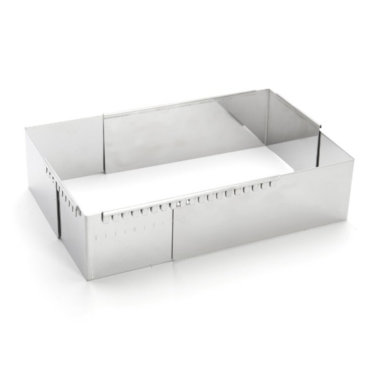 Állítható téglalap alakú péksütemény keret, rozsdamentes acél, 21x11-40x21 cm - de Buyer