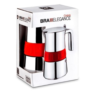 Kávéfőző, rozsdamentes acél, 500 ml, "Elegance", Red - BRA