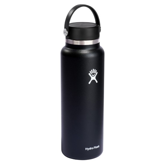 Hőszigetelő palack, rozsdamentes acél, 1,18L, "Wide Mouth", fekete - Hydro Flask