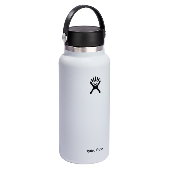 Hőszigetelő palack, rozsdamentes acél, 950ml, "Wide Mouth", fehér - Hydro Flask
