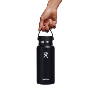 Hőszigetelő palack, rozsdamentes acél, 950 ml, "Wide Mouth", fekete - Hydro Flask
