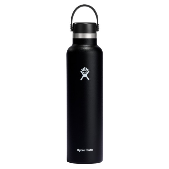 Hőszigetelő palack, rozsdamentes acél, 710ml, "Standard", Fekete - Hydro Flask