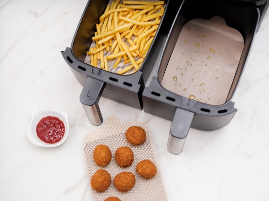 4 db-os tapadásmentes védőlap készlet duplasütőkhöz Airfryer, üvegszálas - NoStik