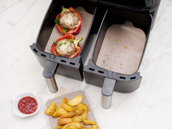 4 db-os tapadásmentes védőlap készlet duplasütőkhöz Airfryer, üvegszálas - NoStik