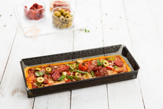 Perforált tepsi bagett sütéséhez, üvegszálas, 30 × 8 × 3 cm - NoStik