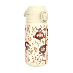 Vizes palack gyerekeknek, rozsdamentes acél, 400 ml, Monkeys - Ion8