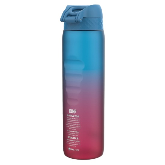 Vizes palack "Times To Drink", recyclon™, 1L, Blue&Pink - Ion8