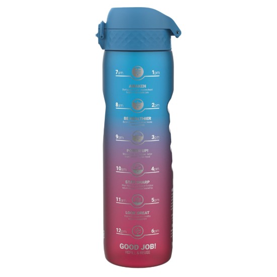 Vizes palack "Times To Drink", recyclon™, 1L, Blue&Pink - Ion8