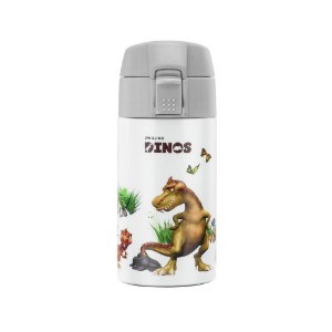 Itósüveg gyerekeknek, rozsdamentes acél, 350 ml, "Dinos", fehér-szürke - Zwilling