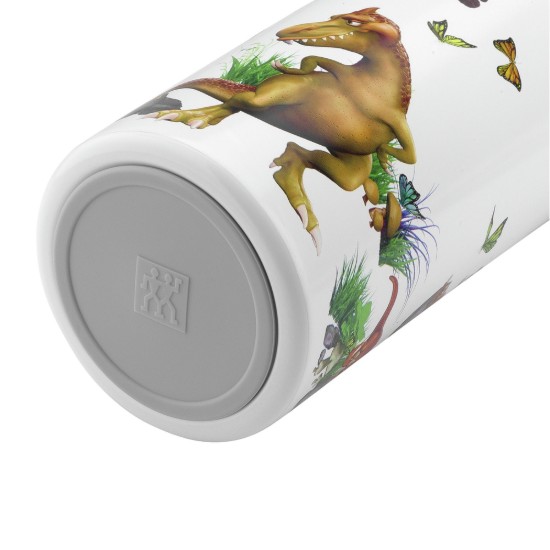 Itósüveg gyerekeknek, rozsdamentes acél, 350 ml, "Dinos", fehér-szürke - Zwilling