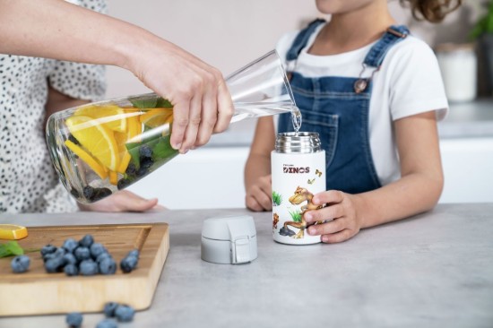 Itósüveg gyerekeknek, rozsdamentes acél, 350 ml, "Dinos", fehér-szürke - Zwilling