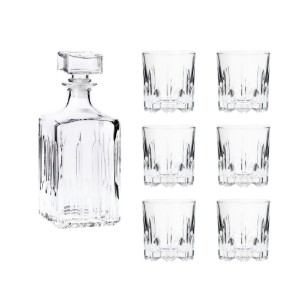 Dekanter és 6 üveg whiskys pohár, "Excalibur" - Borgonovo
