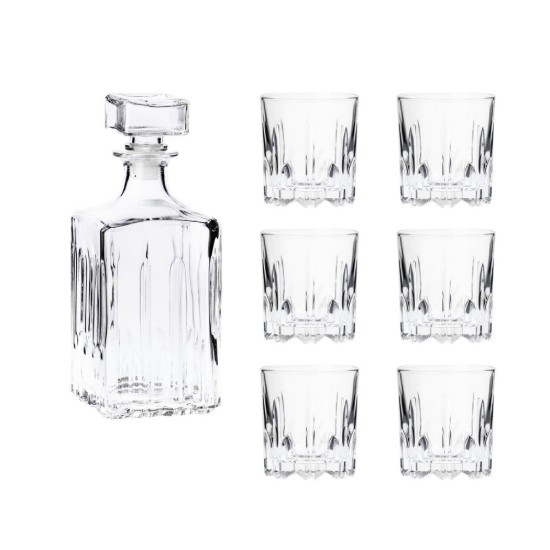 Dekanter és 6 üveg whiskys pohár, "Excalibur" - Borgonovo