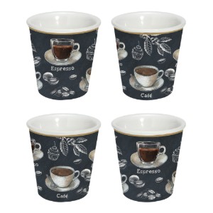 4 kávéscsésze készlet, porcelán, 100ml, "Barista" - Nuova R2S