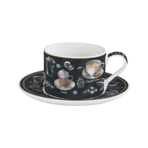 Kávéscsésze csészealjjal, porcelán, 240 ml, "Barista" - Nuova R2S