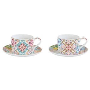 2 db csészekészlet csészealjjal, porcelán, 240 ml, "Siracusa" - Nuova R2S