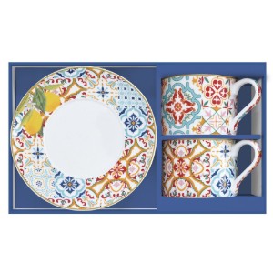 2 db csészekészlet csészealjjal, porcelán, 240 ml, "Siracusa" - Nuova R2S