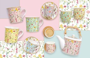 2 bögre készlet, porcelán, 300 ml, "Meadow Flowers" - Nuova R2S