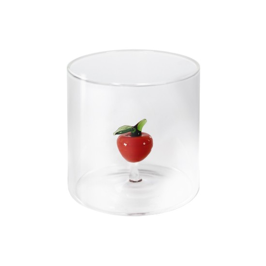 Belső díszítésű ivópohár, boroszilikát üveg, 250 ml, alma - WD Lifestyle