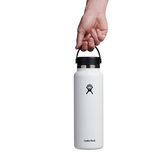 Hőszigetelő palack, rozsdamentes acél, 1,18L, "Wide Mouth", fehér - Hydro Flask