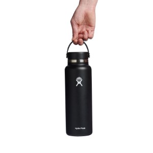 Hőszigetelő palack, rozsdamentes acél, 1,18L, "Wide Mouth", fekete - Hydro Flask