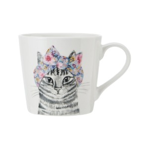 Porcelán bögre, 380 ml, macska design - Mikasa