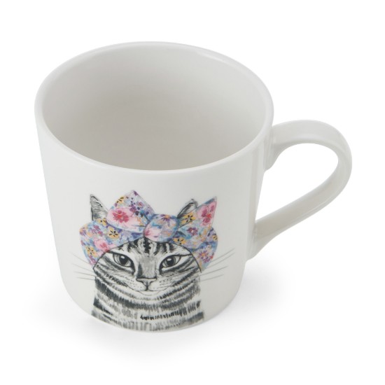 Porcelán bögre, 380 ml, macska design - Mikasa