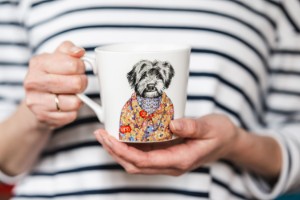 Porcelán bögre, 380 ml, kutya dizájn - Mikasa