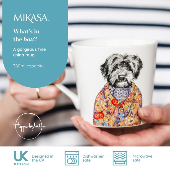 Porcelán bögre, 380 ml, kutya dizájn - Mikasa