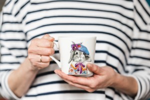 Porcelán bögre, 380 ml, nyuszi modell - Mikasa
