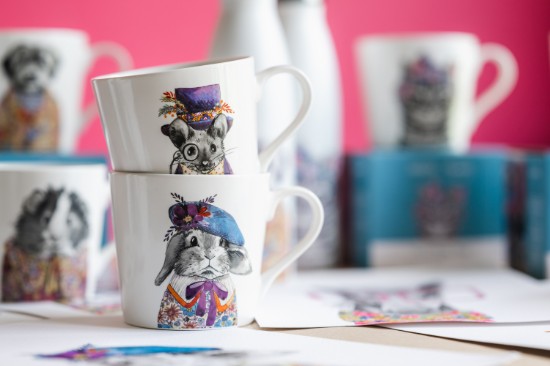 Porcelán bögre, 380 ml, nyuszi modell - Mikasa
