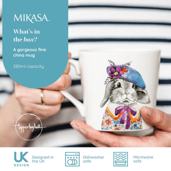 Porcelán bögre, 380 ml, nyuszi modell - Mikasa