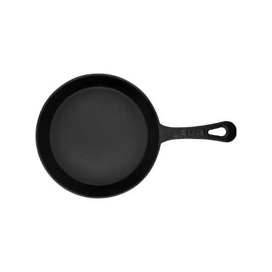 LAVA - Öntöttvas serpenyő, 20 cm, fa alátéttel