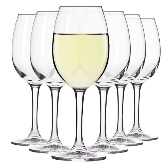 6 db fehérboros pohár készlet, kristályos üvegből, 240 ml, "ELITE" - Krosno