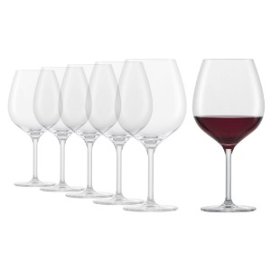 6db burgundi-boros poharak, kristályos üvegből, 630 ml, "Banquet" - Schott Zwiesel