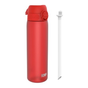 "SLIM" vizes palack, szívószállal, recyclon, 500 ml, Red - Ion8